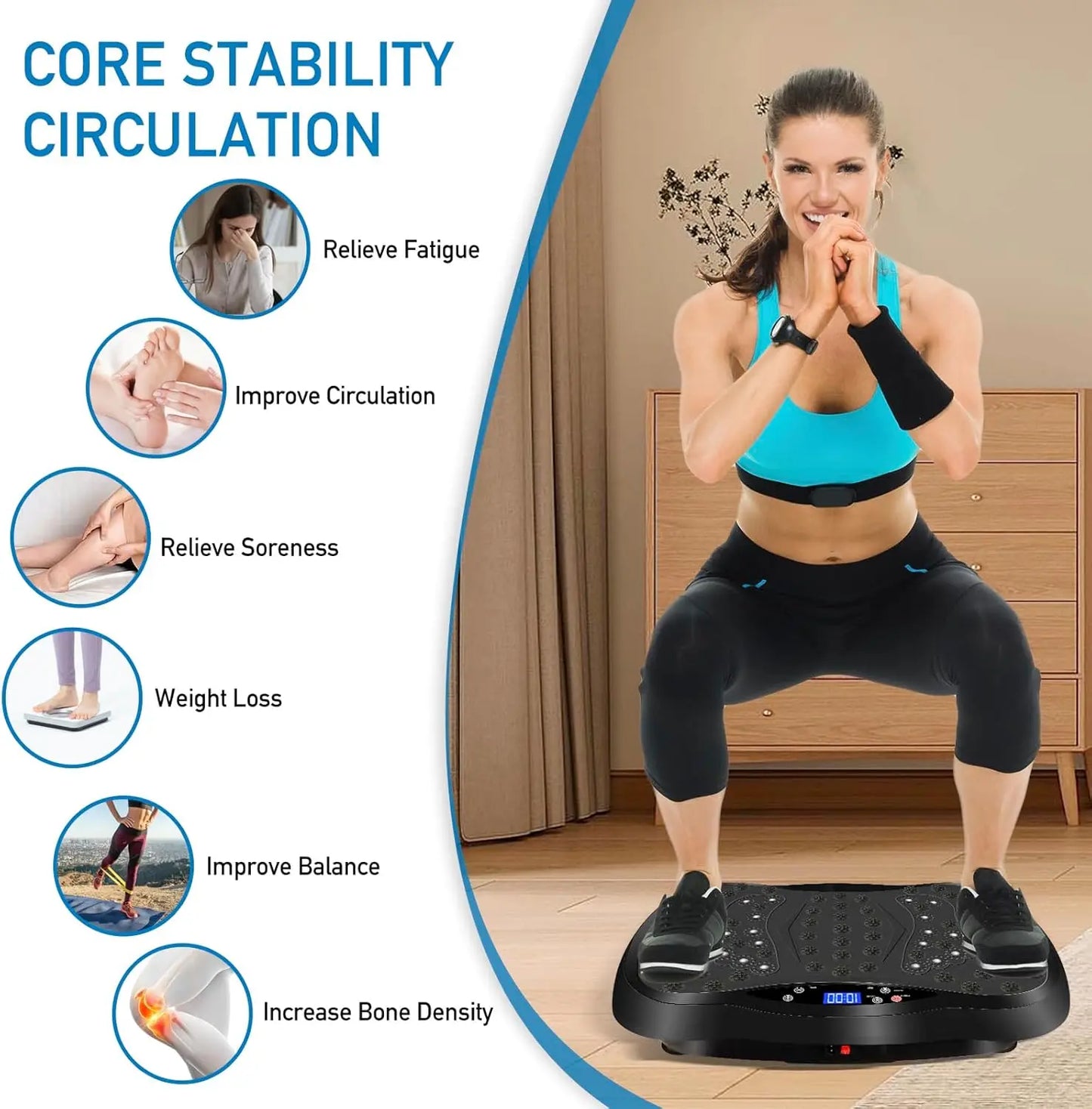 Plate Exercise Machine with Remote Control, Vibration Platform