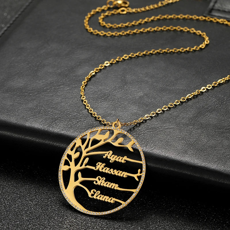 Personalized Stainless Steel Tree of Life Necklace with Birthstone - Buy One Get One Free🔥