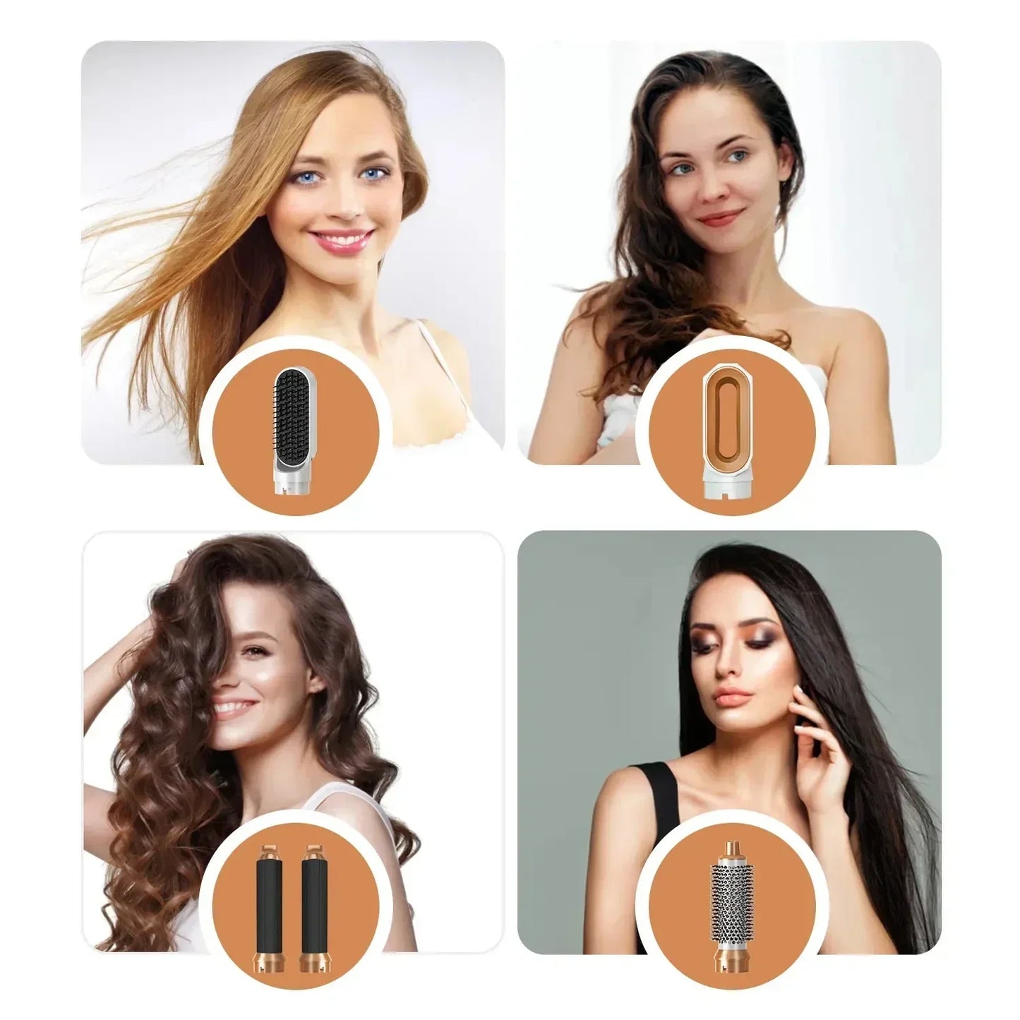 New Hair Dryer Multi Hair Styler 5 in1 Curling Iron Hair Straightener With Hair Brush