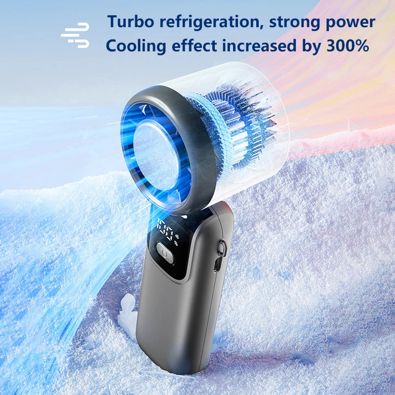 Ice Compress Handheld Fan Portable Outdoor Usb Digital Display Folding Fan