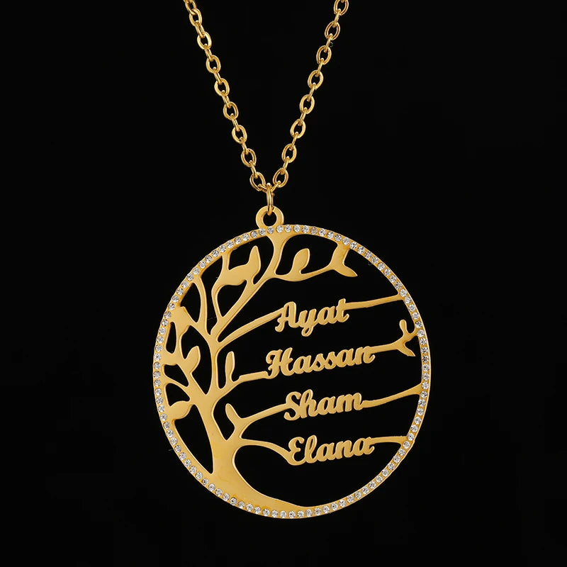 Personalized Stainless Steel Tree of Life Necklace with Birthstone - Buy One Get One Free🔥
