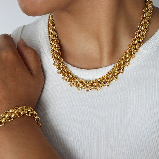 Exaggerated Necklace /Bracelet Buckle Design Thick Chain - Buy One Get One Free 🔥