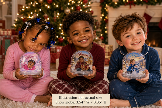 Personalized Child's Likeness and name Snow Globe