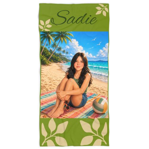 Personalized Beach Towel —  for the Younger Crowd  Tropical Photo Towel