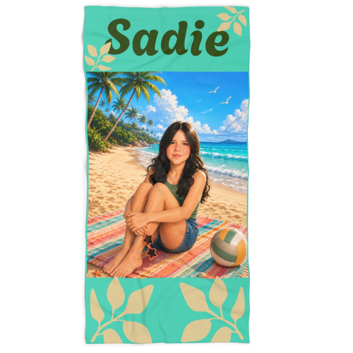 Personalized Beach Towel —  for the Younger Crowd  Tropical Photo Towel