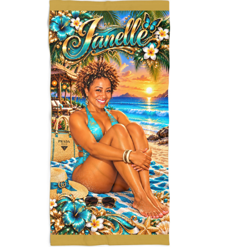 Vibrant Tropical Island Beach Towel