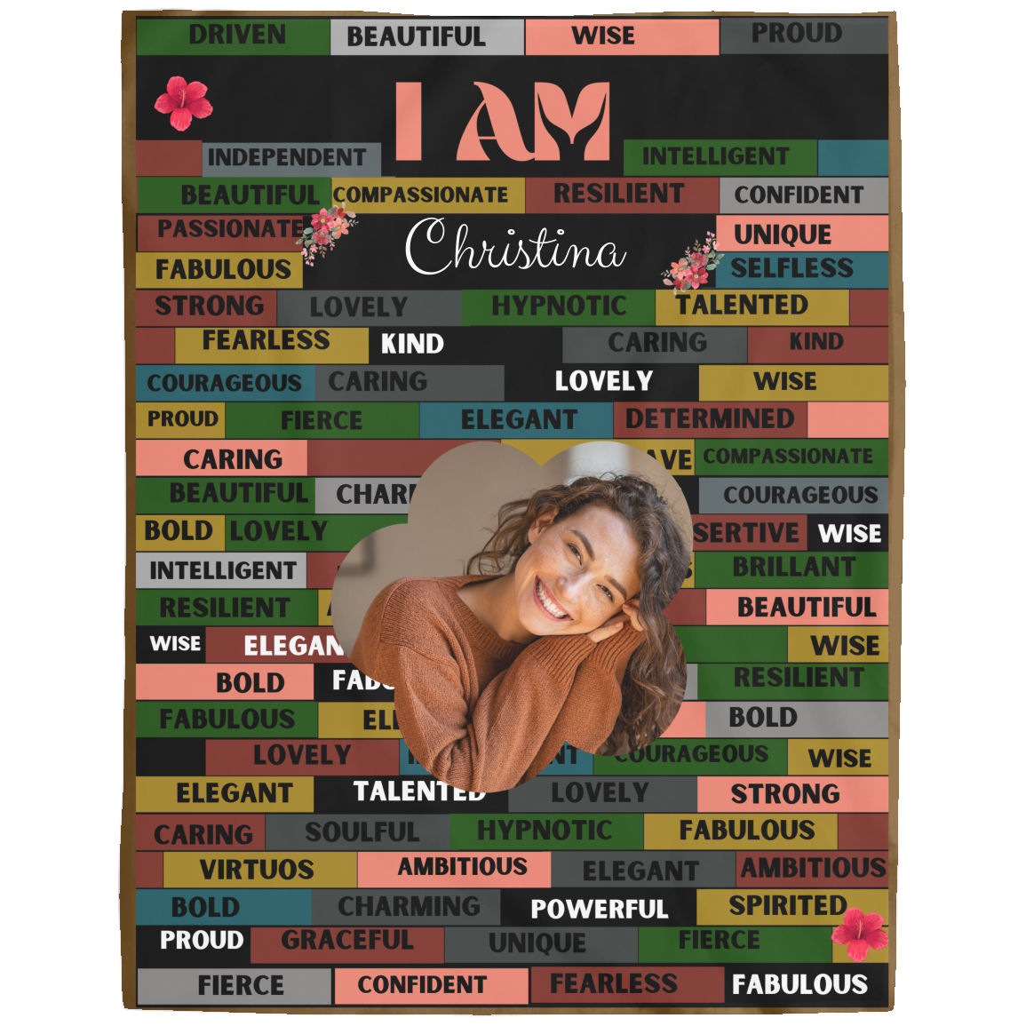 Personalized Inspirational Blanket, 'I am' Fleece Christian Blanket