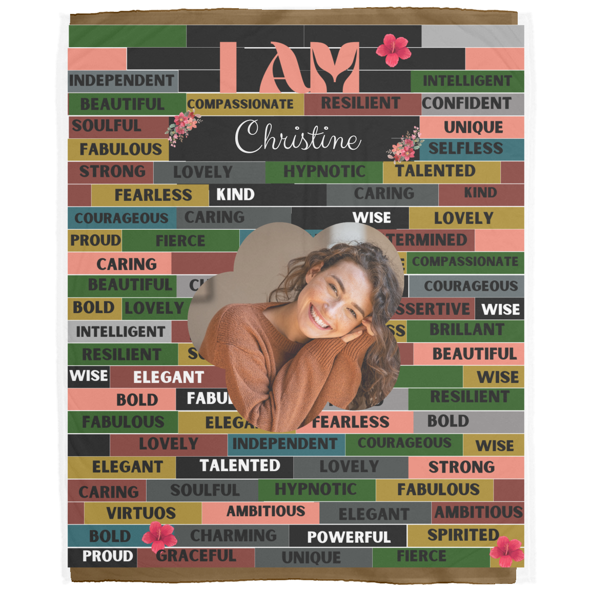 Personalized Inspirational Blanket, 'I am' Fleece Christian Blanket