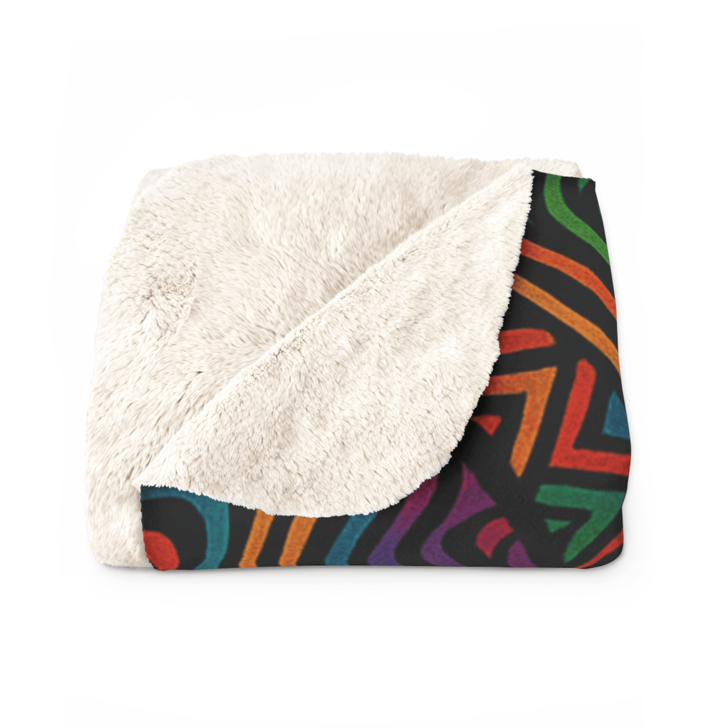 African Print Sherpa Fleece Blanket - Personalized - BeeBeeBuys