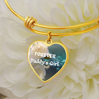 Forever Daddy's Girl Heart Bangle Bracelet, Daddy Daughter Gift