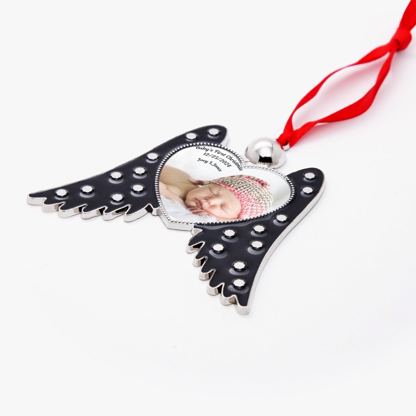 Angel Wings Ornaments, Personalized Baby Photo Christmas Ornament