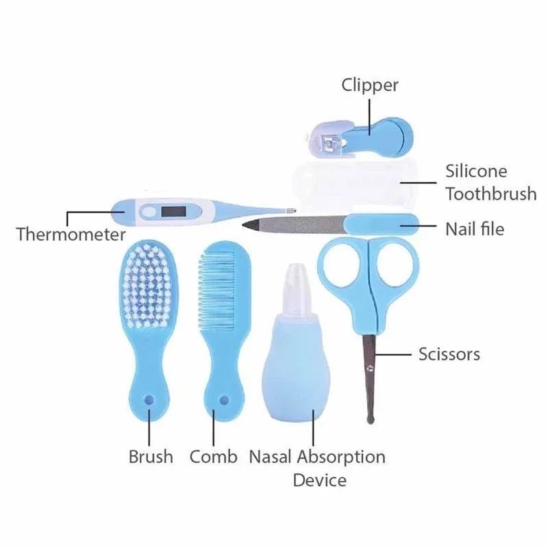 Baby Care Kit (8PCS) - Hospital - Grade Nail Clippers, Soft Brush, Safety Nasal Aspirator, Gentle Comb & | Newborn Essentials - BeeBeeBuys