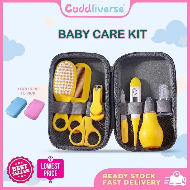 Baby Care Kit (8PCS) - Hospital - Grade Nail Clippers, Soft Brush, Safety Nasal Aspirator, Gentle Comb & | Newborn Essentials - BeeBeeBuys
