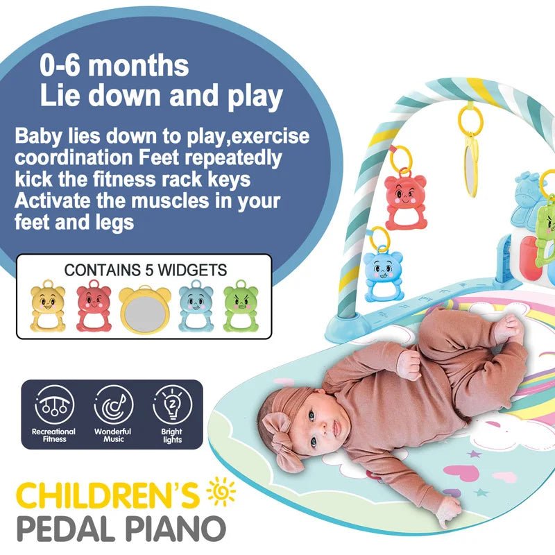 Baby Fitness Stand Music Play Gym Activity Toys Newborn P - BeeBeeBuys
