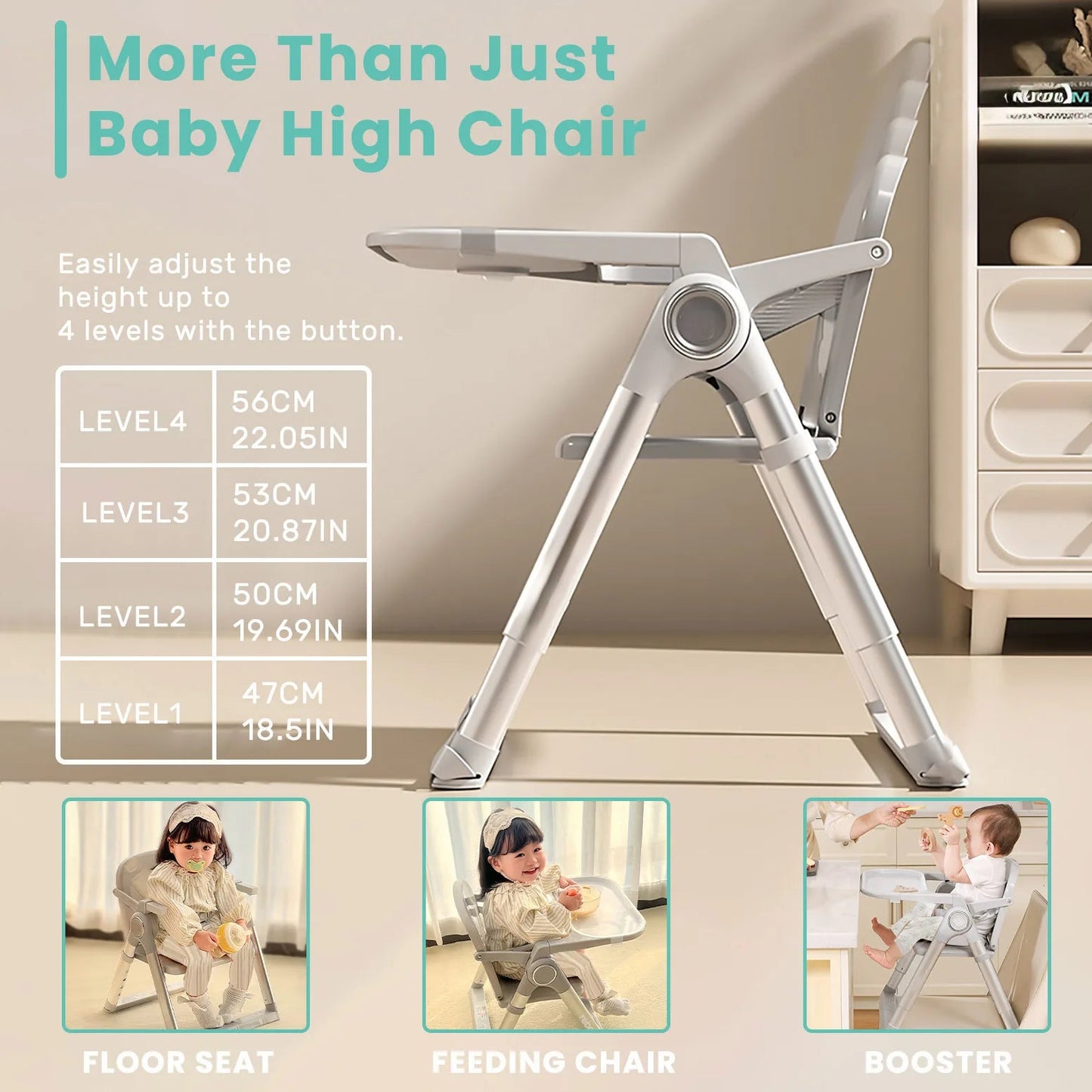 Baby Folding Booster Seat High Chair For Dining - BeeBeeBuys