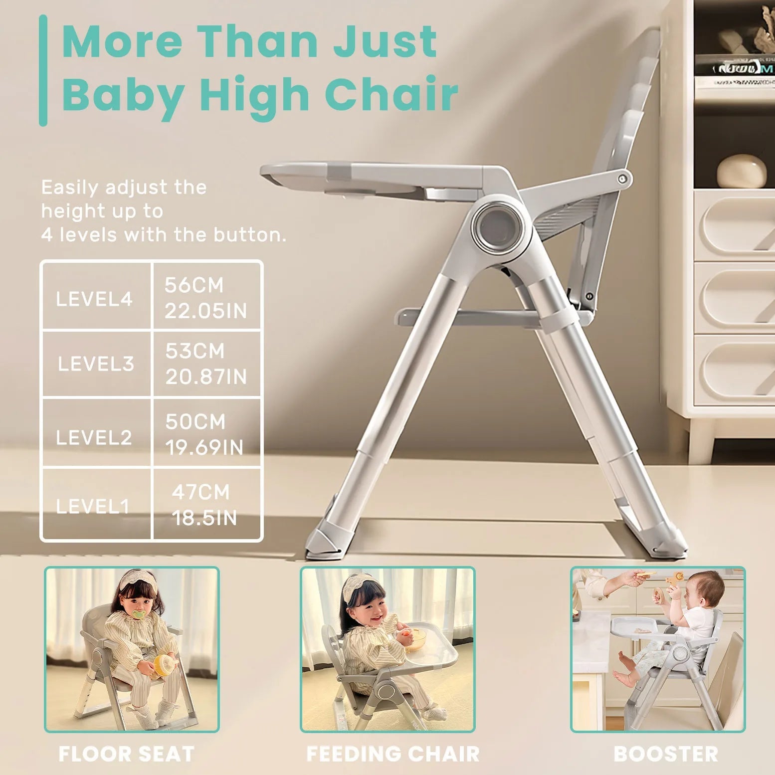 Baby Folding Booster Seat High Chair For Dining - BeeBeeBuys