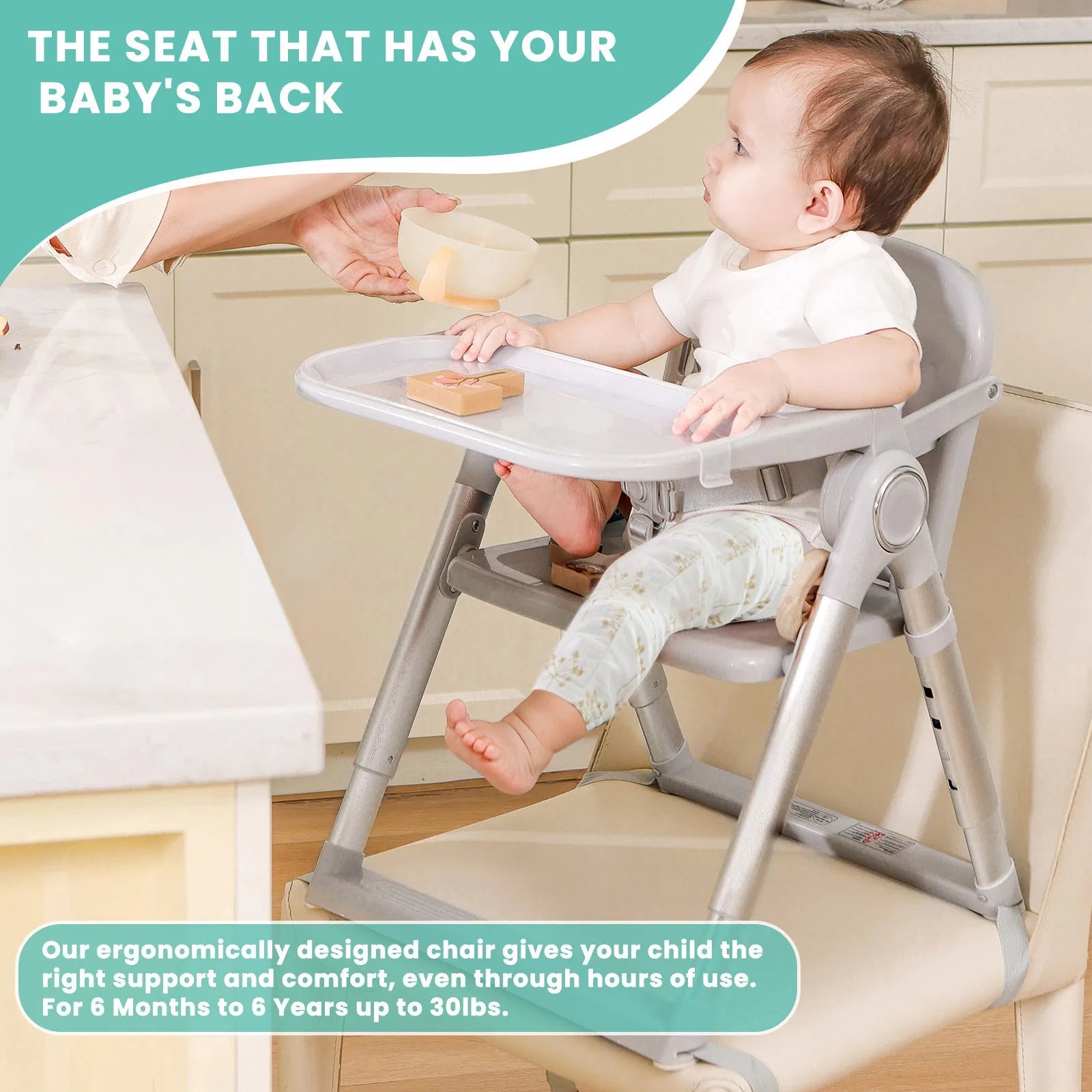 Baby Folding Booster Seat High Chair For Dining - BeeBeeBuys