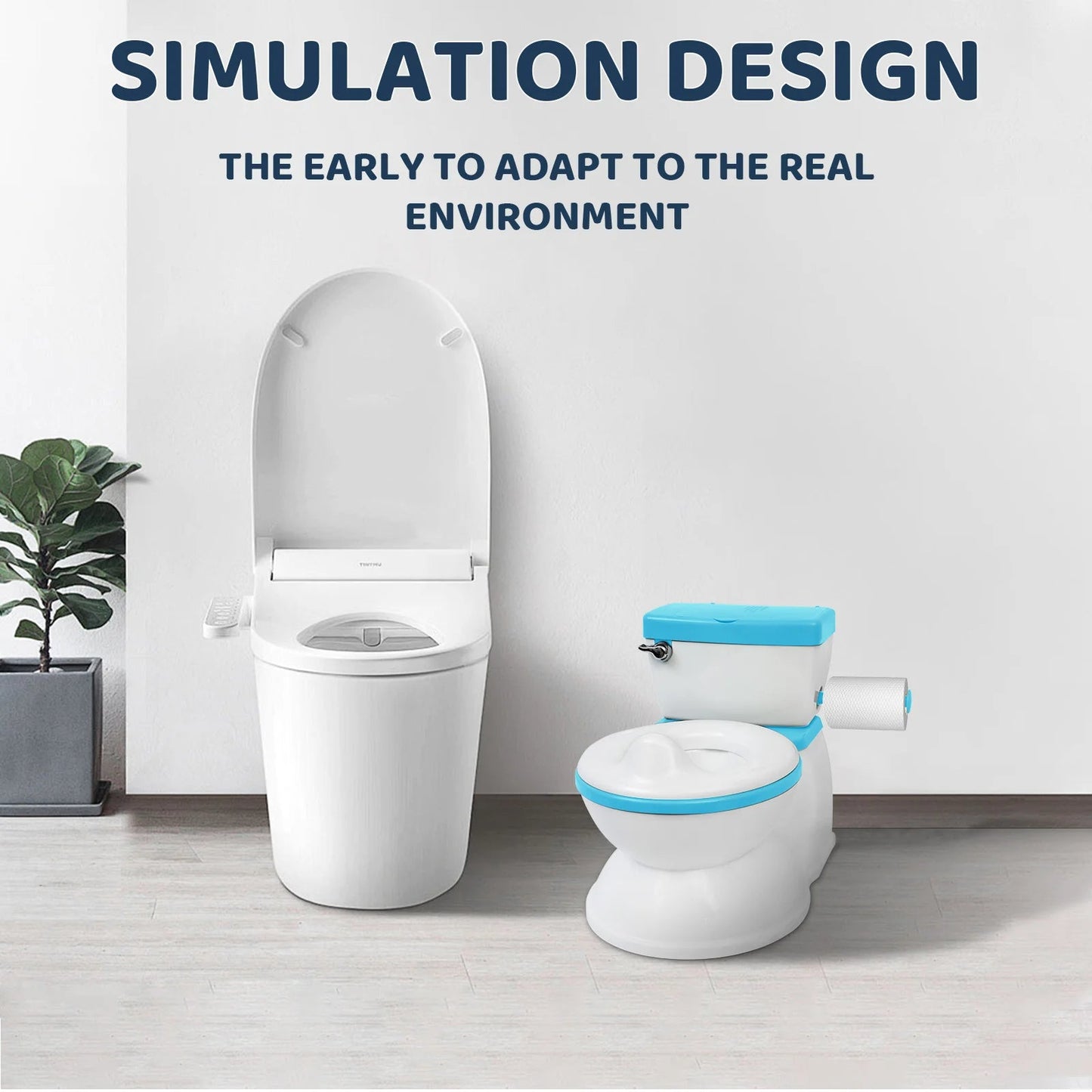 Baby Potty Toilet Real Feel 2 - in - 1 with Wipes Storage Removable Seat - BeeBeeBuys