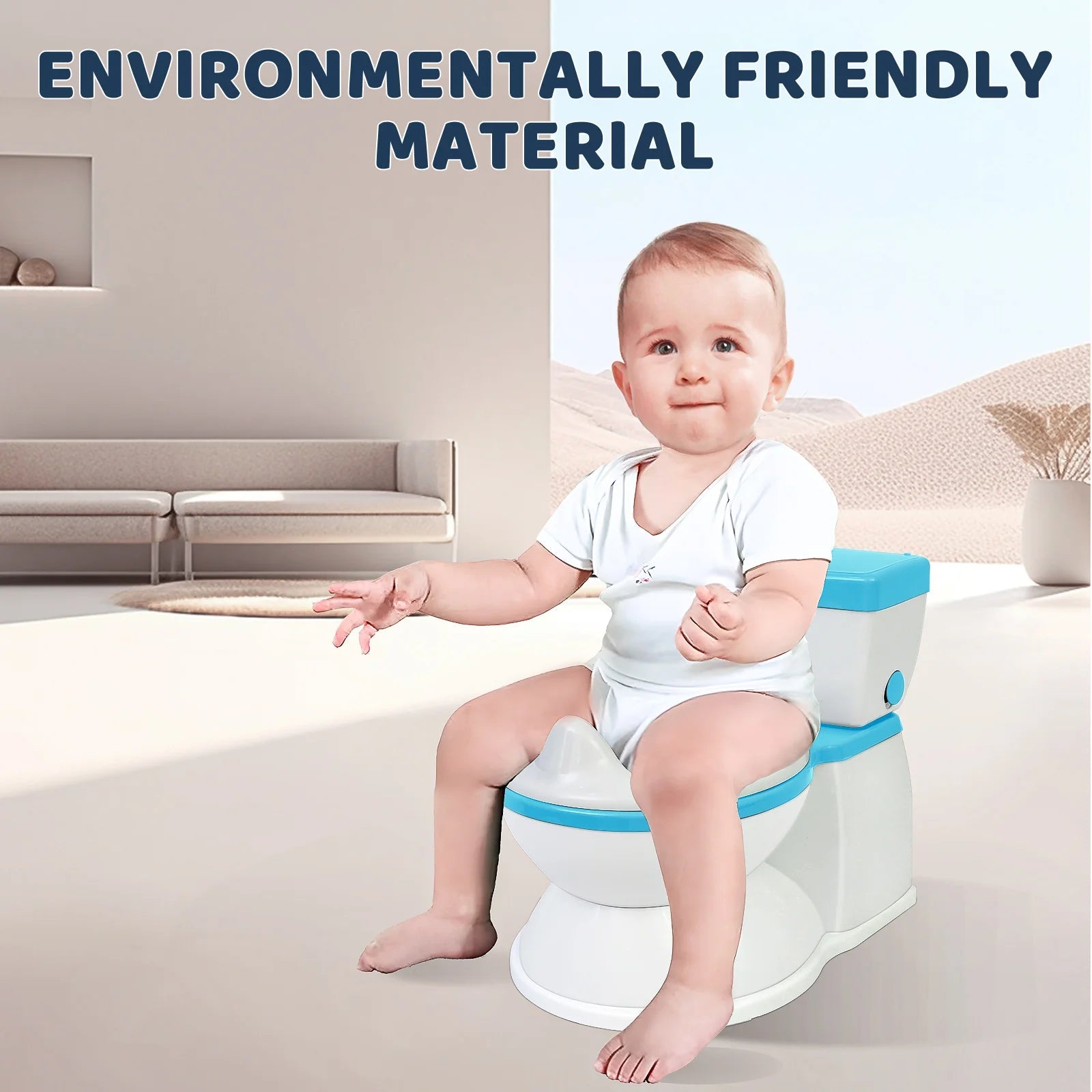 Baby Potty Toilet Real Feel 2 - in - 1 with Wipes Storage Removable Seat - BeeBeeBuys