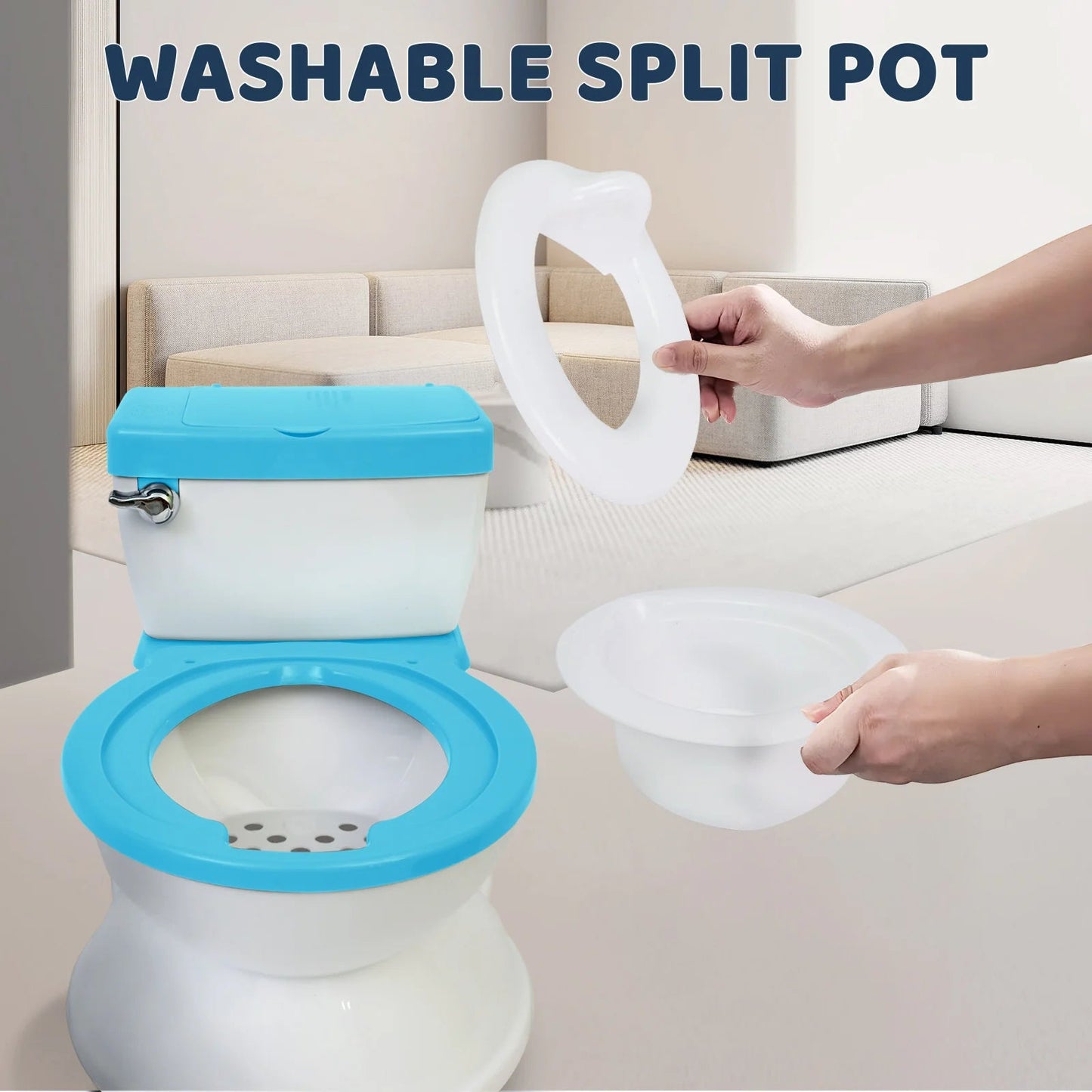 Baby Potty Toilet Real Feel 2 - in - 1 with Wipes Storage Removable Seat - BeeBeeBuys