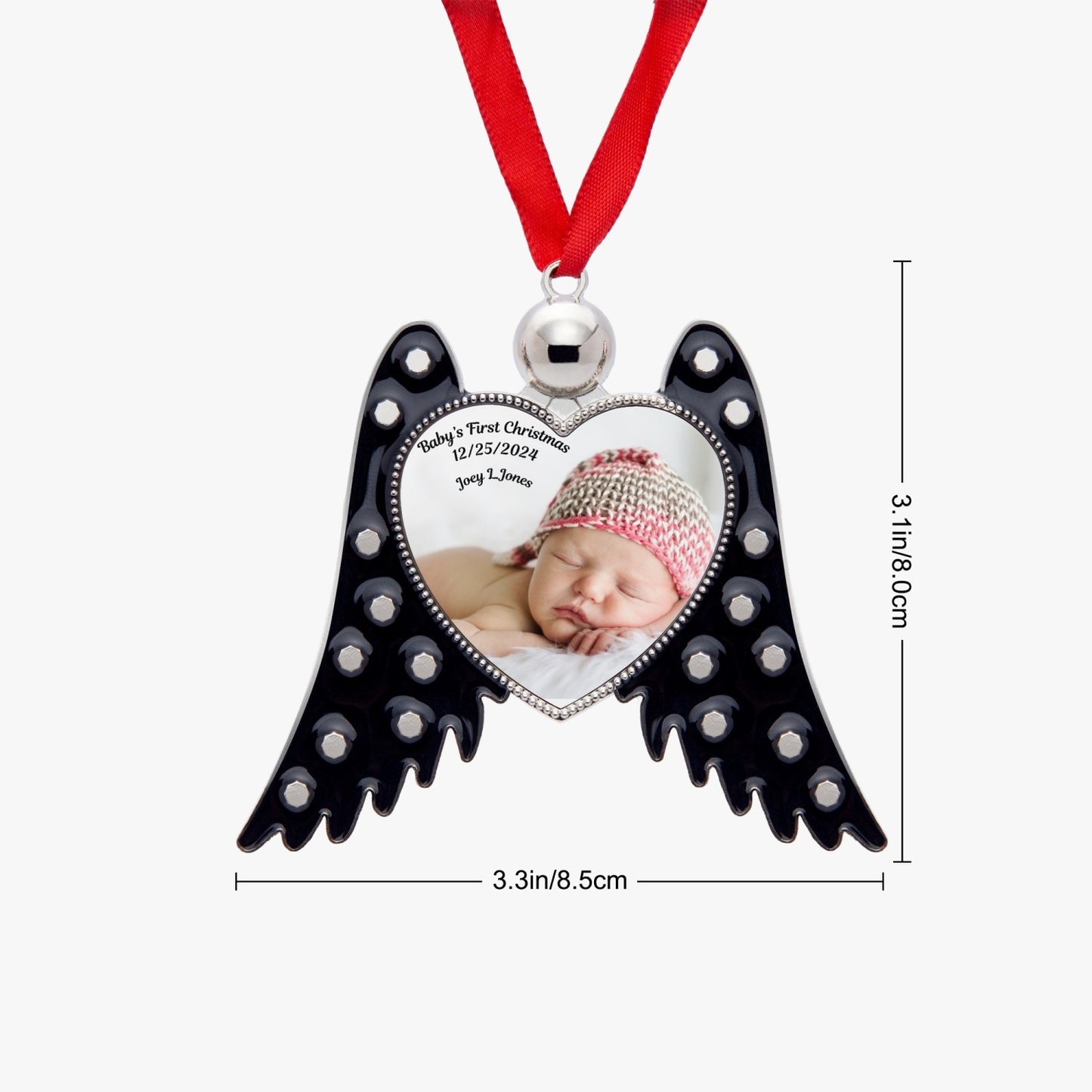 Angel Wings Ornaments, Personalized Baby Photo Christmas Ornament