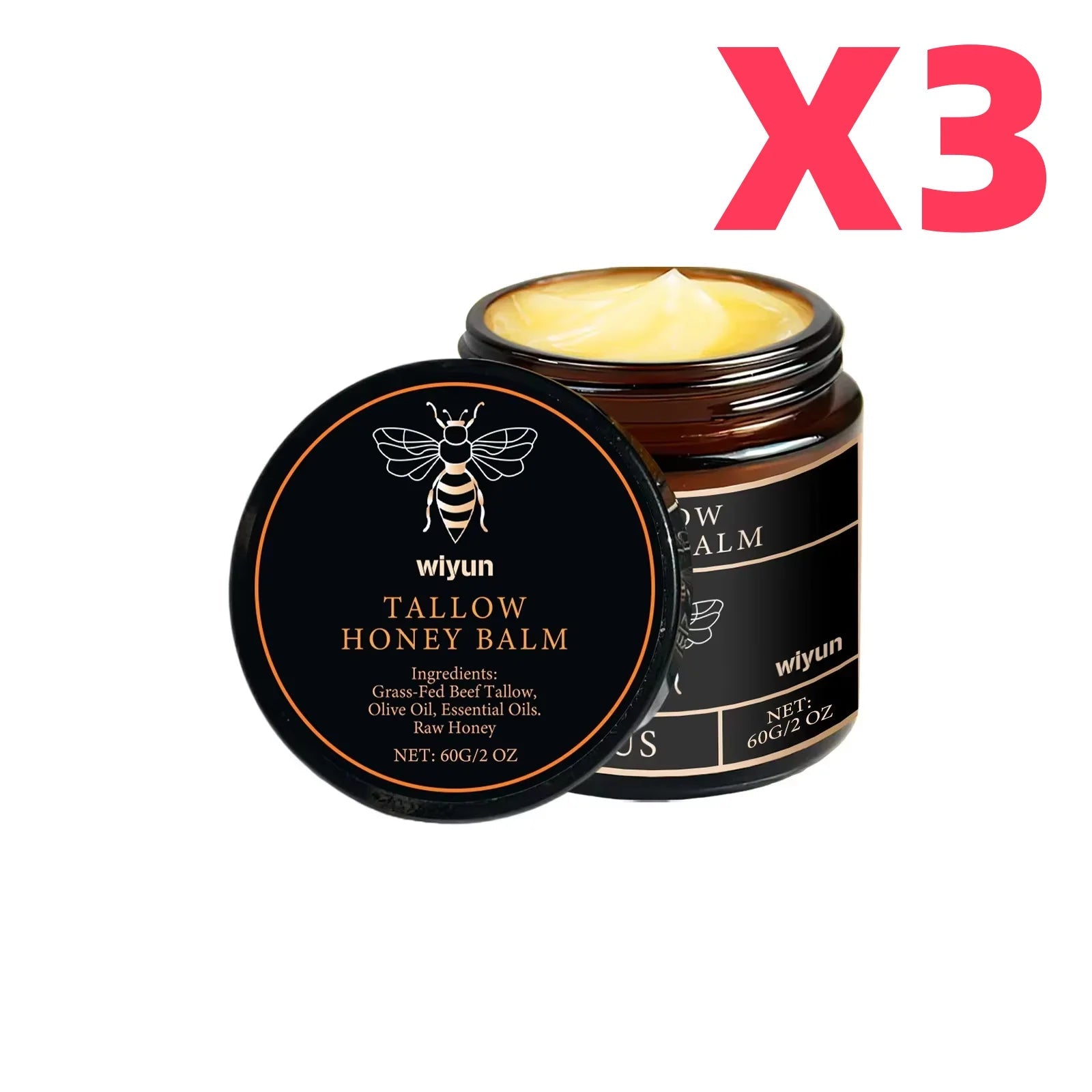 Beef Tallow Face Cream Improves Loose Skin Lasting Moisturizing - Value packs 1x, 2x, 3x - BeeBeeBuys