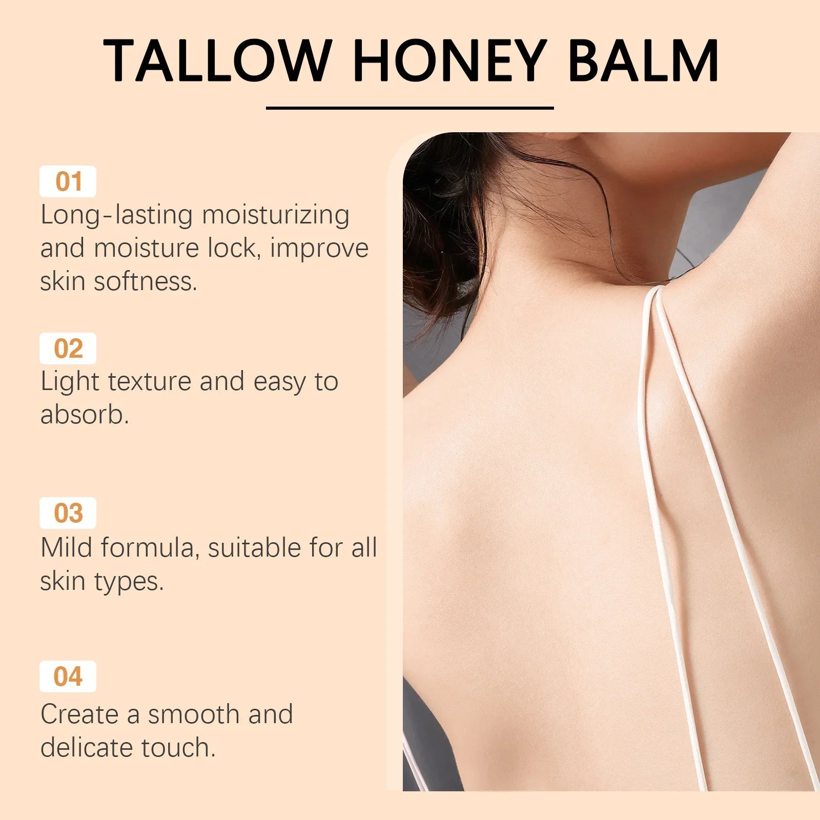 Beef Tallow Face Cream Improves Loose Skin Lasting Moisturizing - Value packs 1x, 2x, 3x - BeeBeeBuys