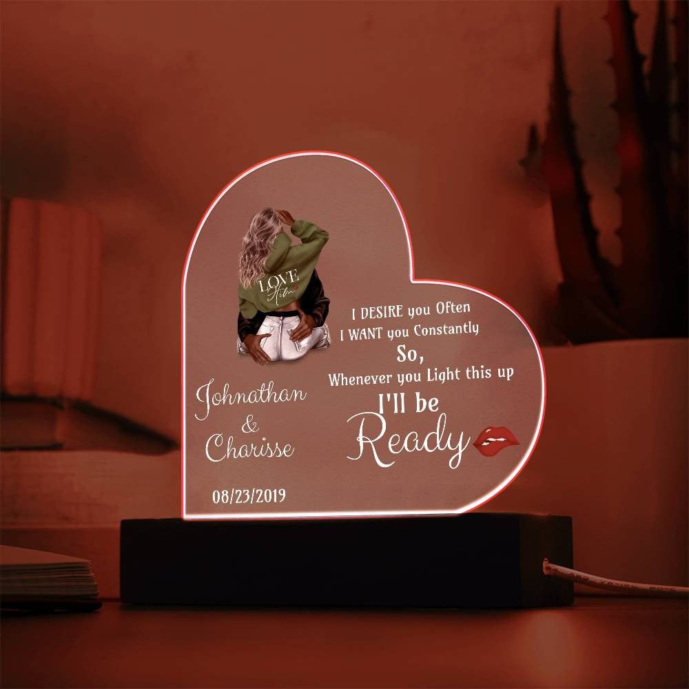 Custom Acrylic Plaque, Heart Couples Plaque, Best Valentine's Day Gifts