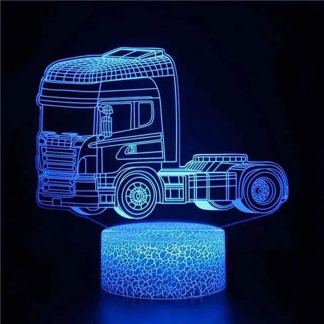 Car,Truck,Tractor,Excavator 3D Night Light LED Touch - BeeBeeBuys