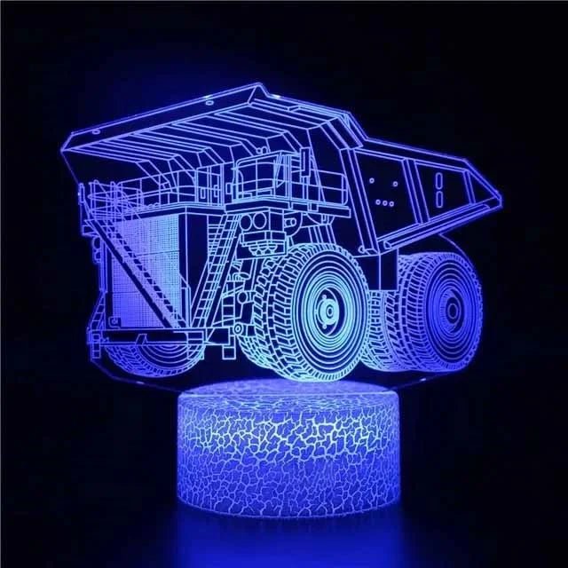 Car,Truck,Tractor,Excavator 3D Night Light LED Touch - BeeBeeBuys