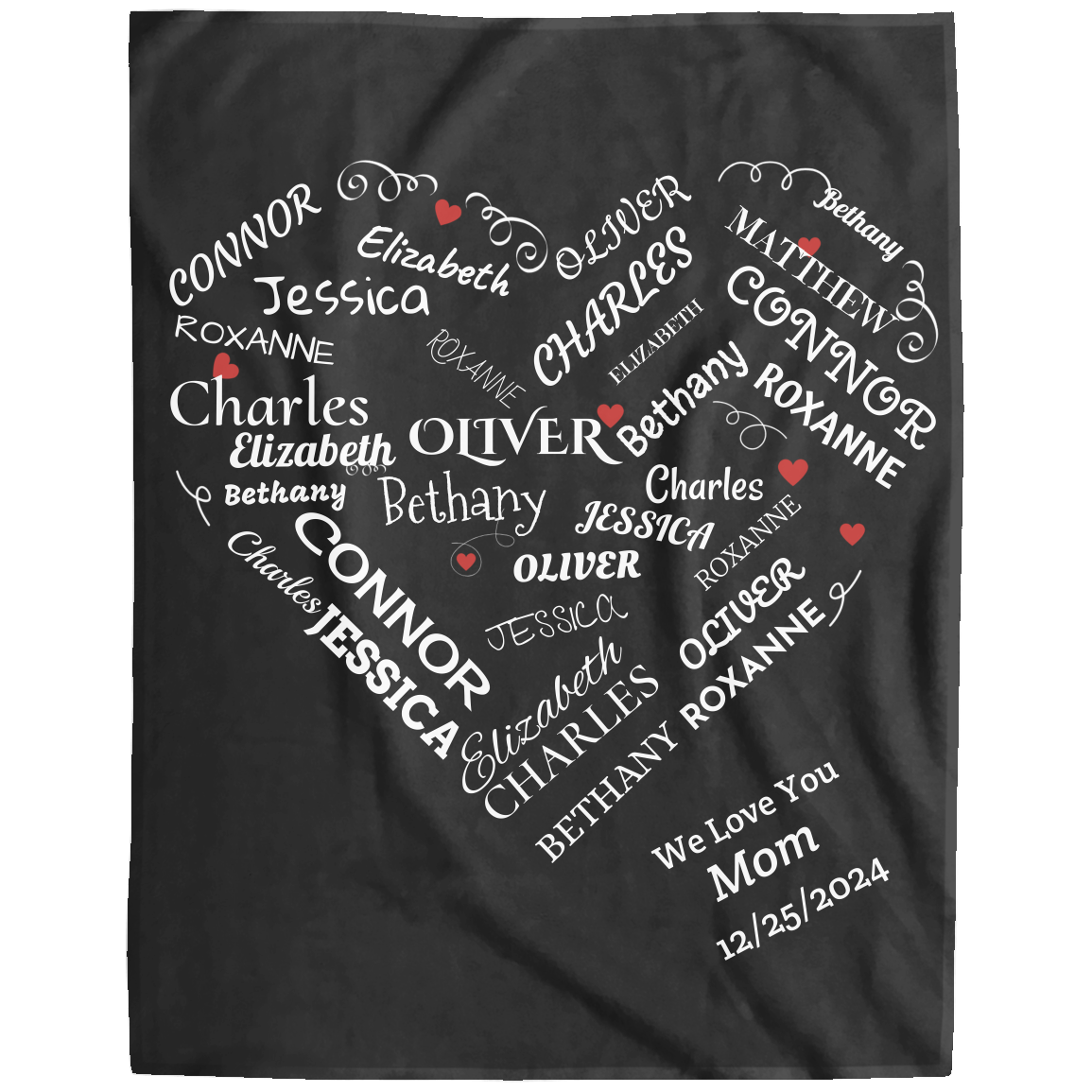 Personalized Family Name Blanket, Plush Soft Fleece Blanket