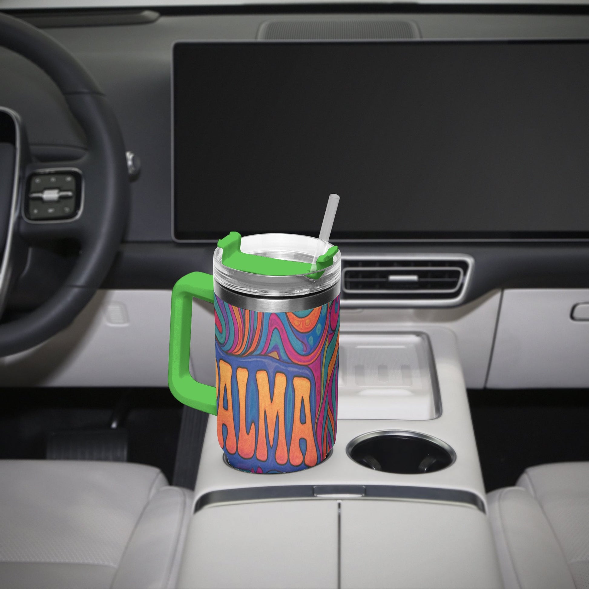 Cosmic Psychedelic 40oz Stainless Steel Car Tumbler - BeeBeeBuys