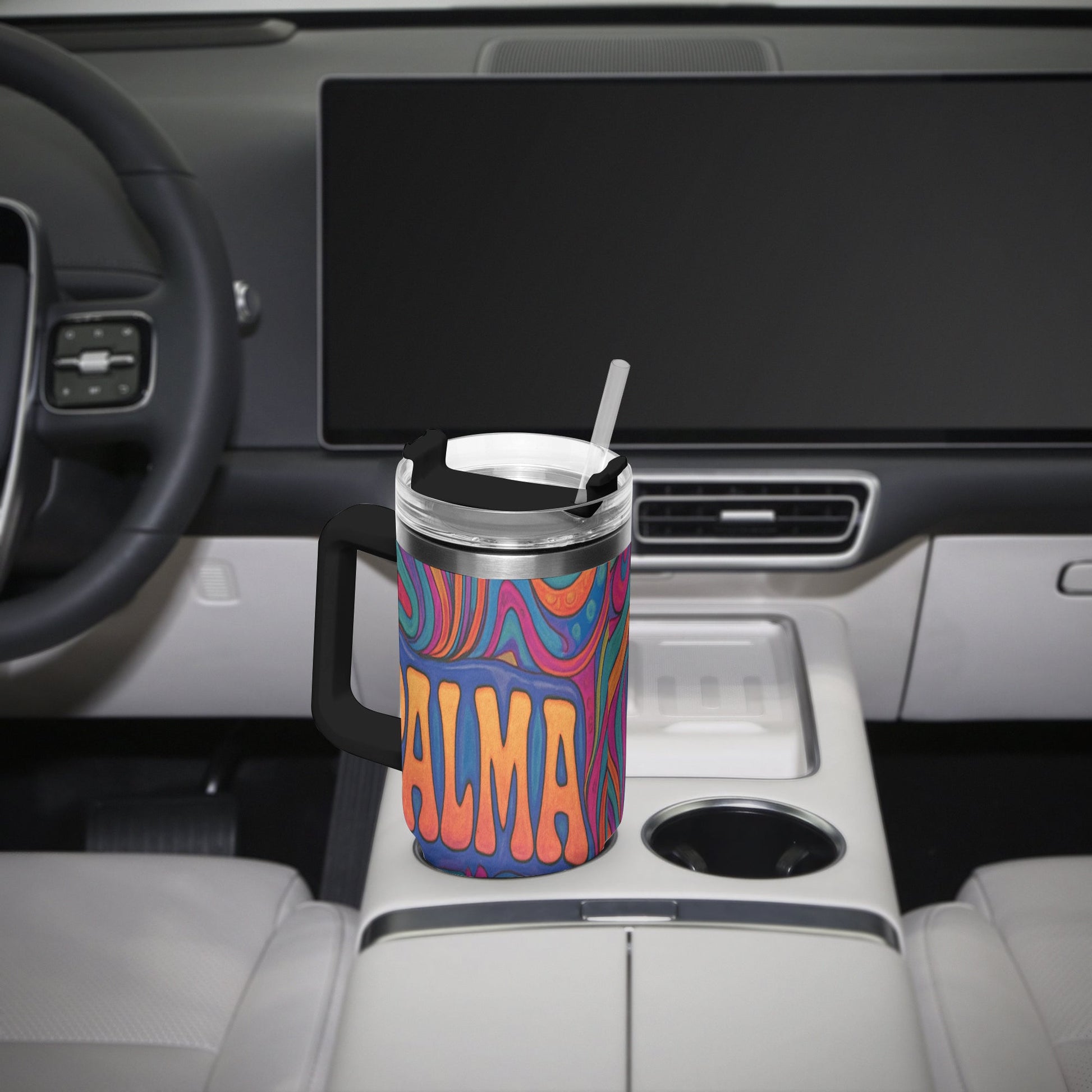 Cosmic Psychedelic 40oz Stainless Steel Car Tumbler - BeeBeeBuys