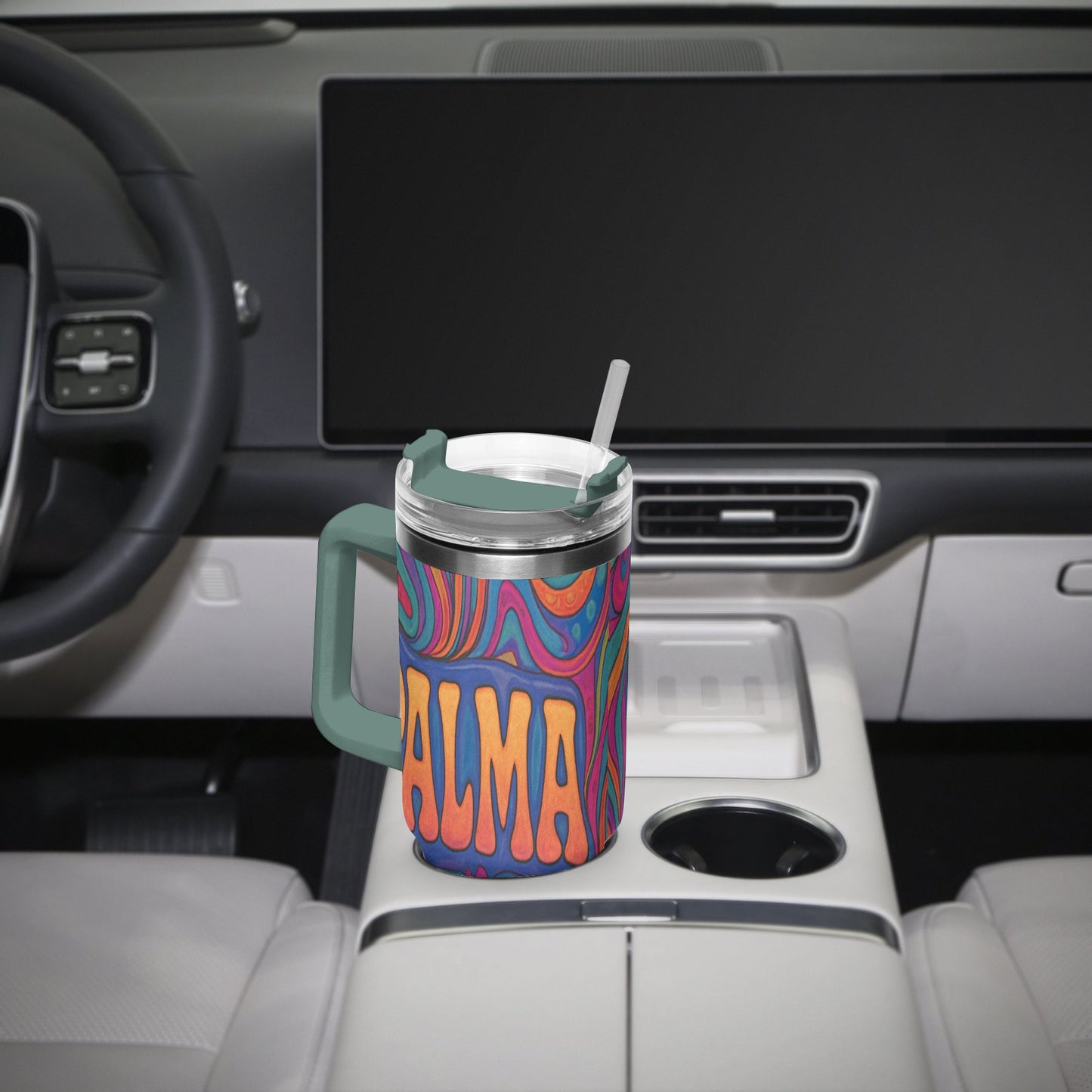 Cosmic Psychedelic 40oz Stainless Steel Car Tumbler - BeeBeeBuys