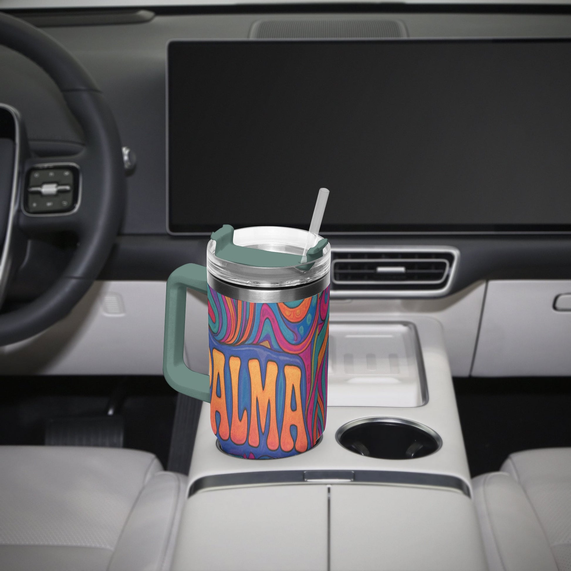 Cosmic Psychedelic 40oz Stainless Steel Car Tumbler - BeeBeeBuys