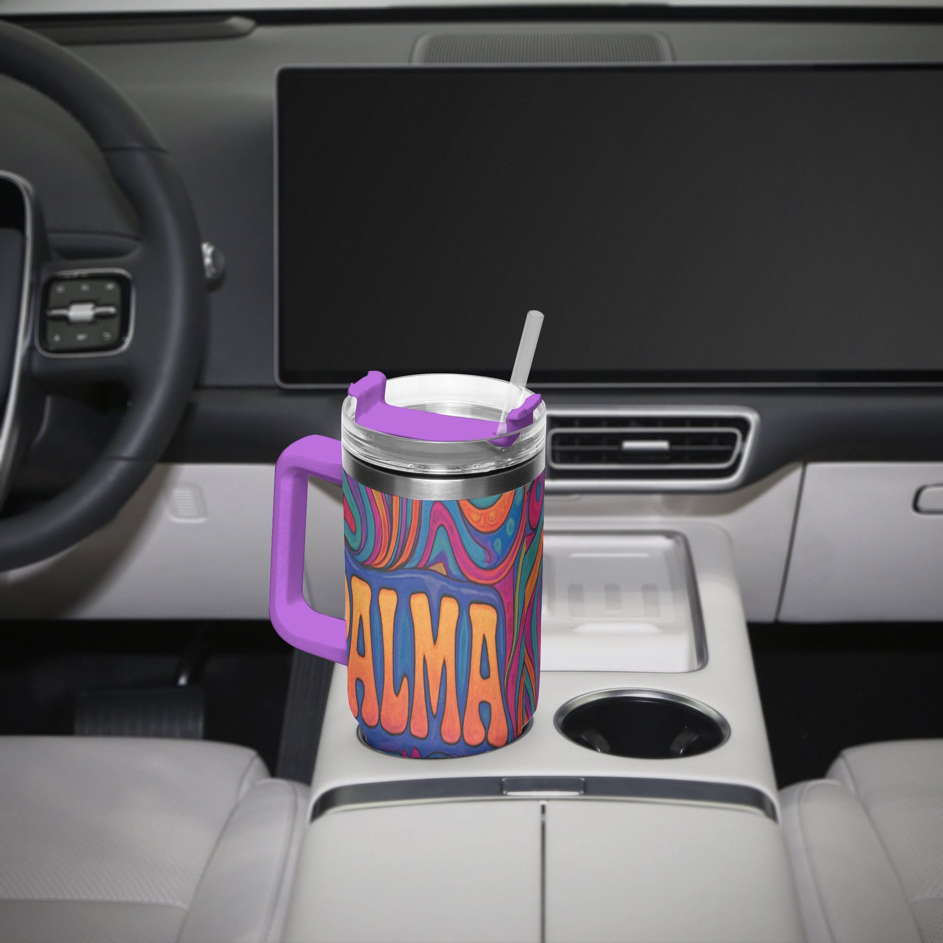 Cosmic Psychedelic 40oz Stainless Steel Car Tumbler - BeeBeeBuys