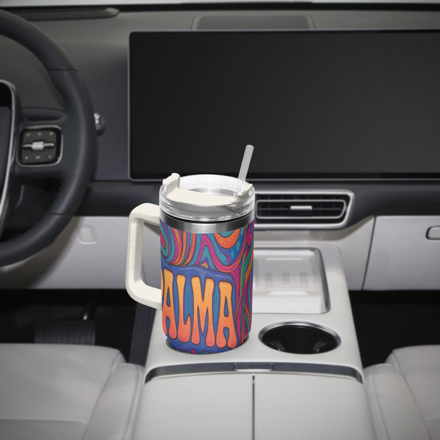 Cosmic Psychedelic 40oz Stainless Steel Car Tumbler - BeeBeeBuys