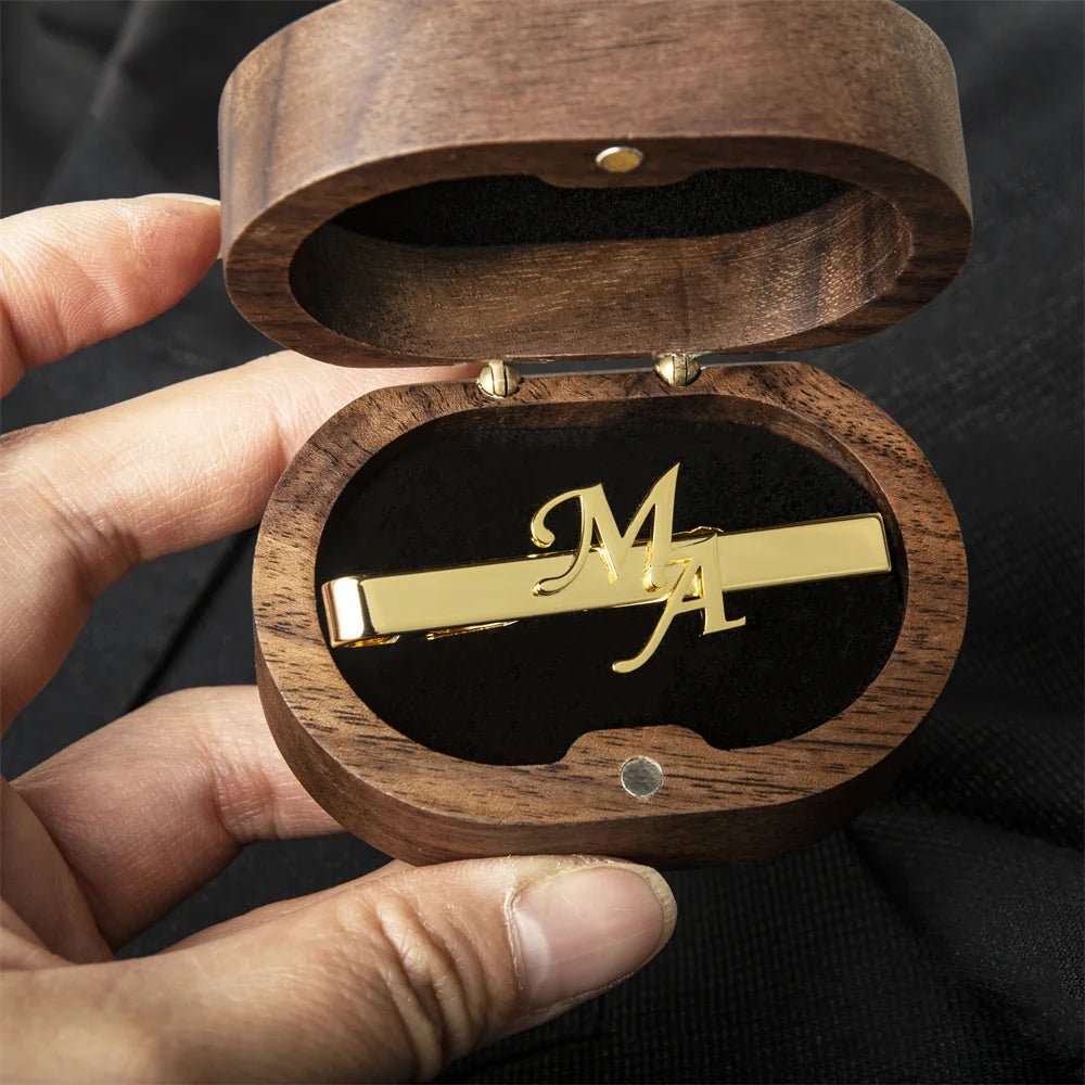 Custom Initial Tie Clip for Men's Stainless Steel Tie Clip - BeeBeeBuys