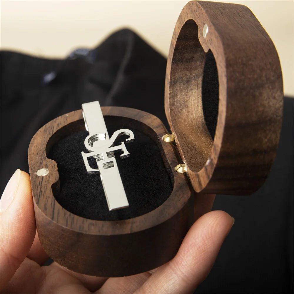 Custom Initial Tie Clip for Men's Stainless Steel Tie Clip - BeeBeeBuys