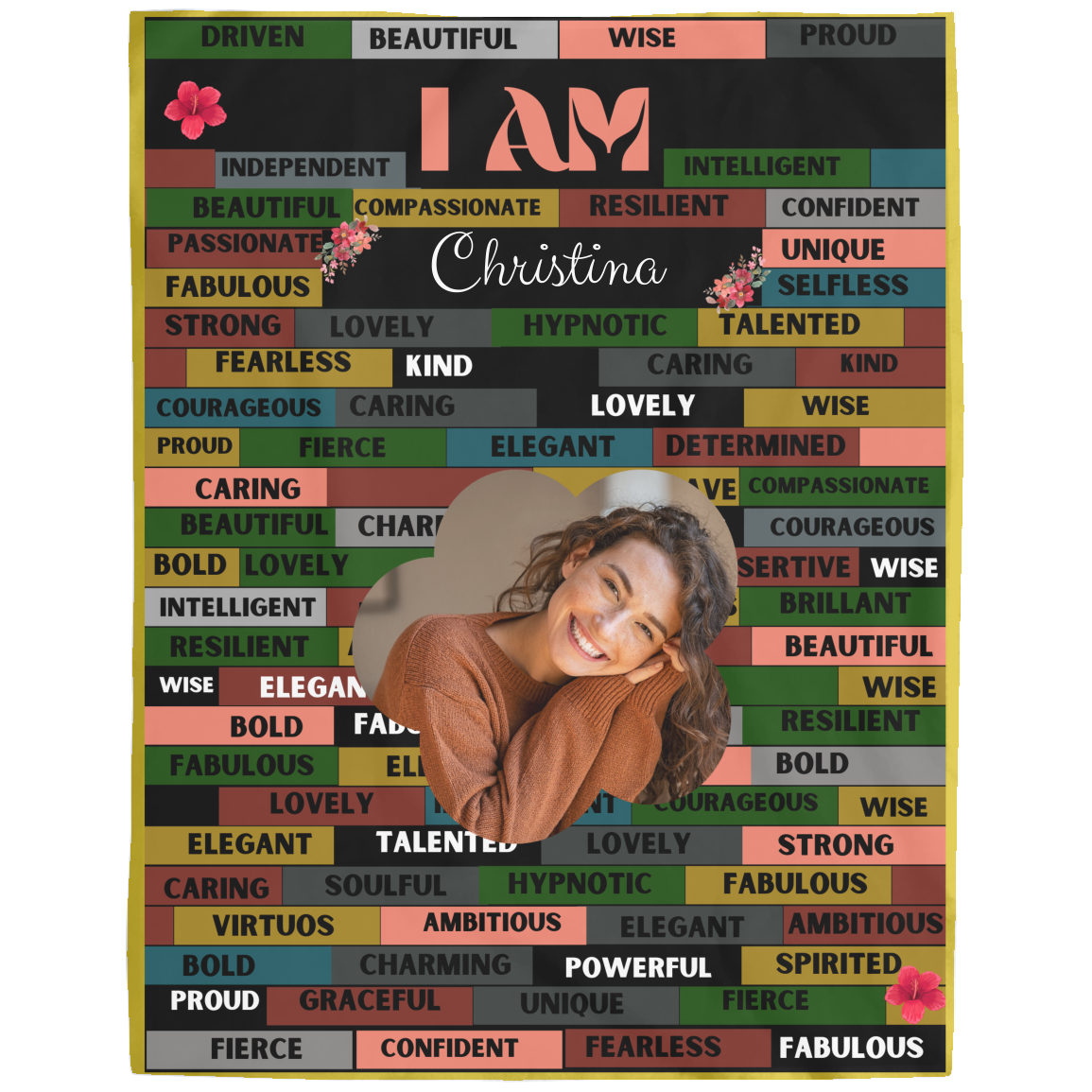 Personalized Inspirational Blanket, 'I am' Fleece Christian Blanket