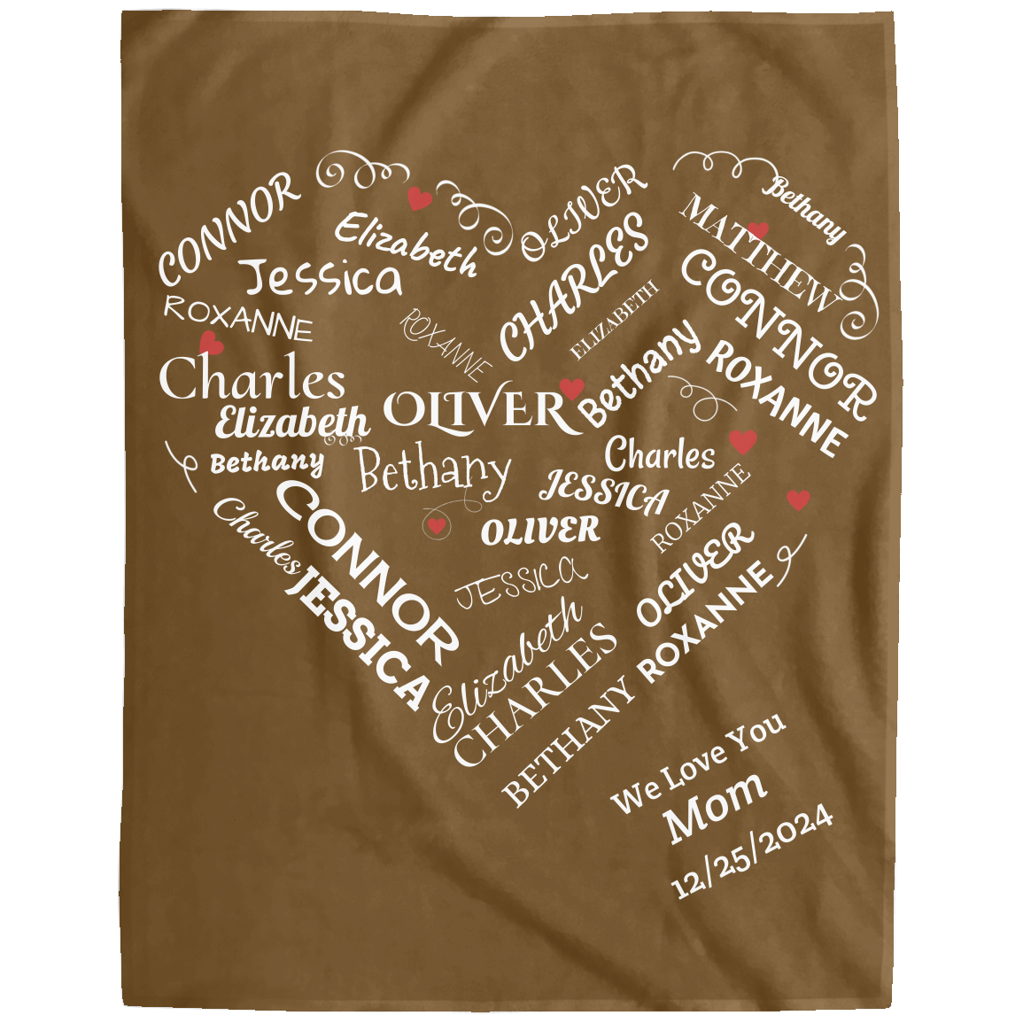 Personalized Family Name Blanket, Plush Soft Fleece Blanket