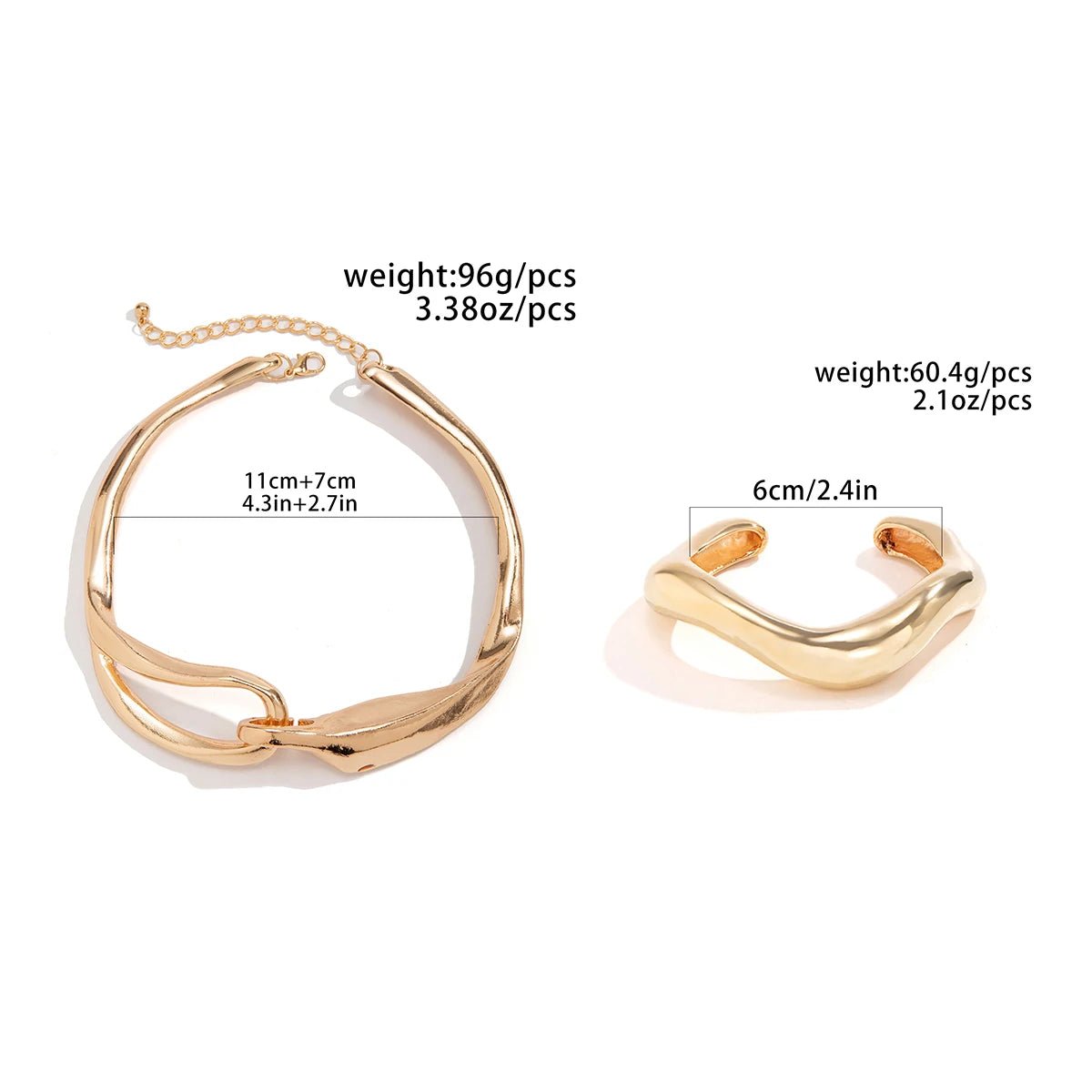 Exaggerated Chunky Heavy Metal Big Torques Choker Necklace Women - BeeBeeBuys