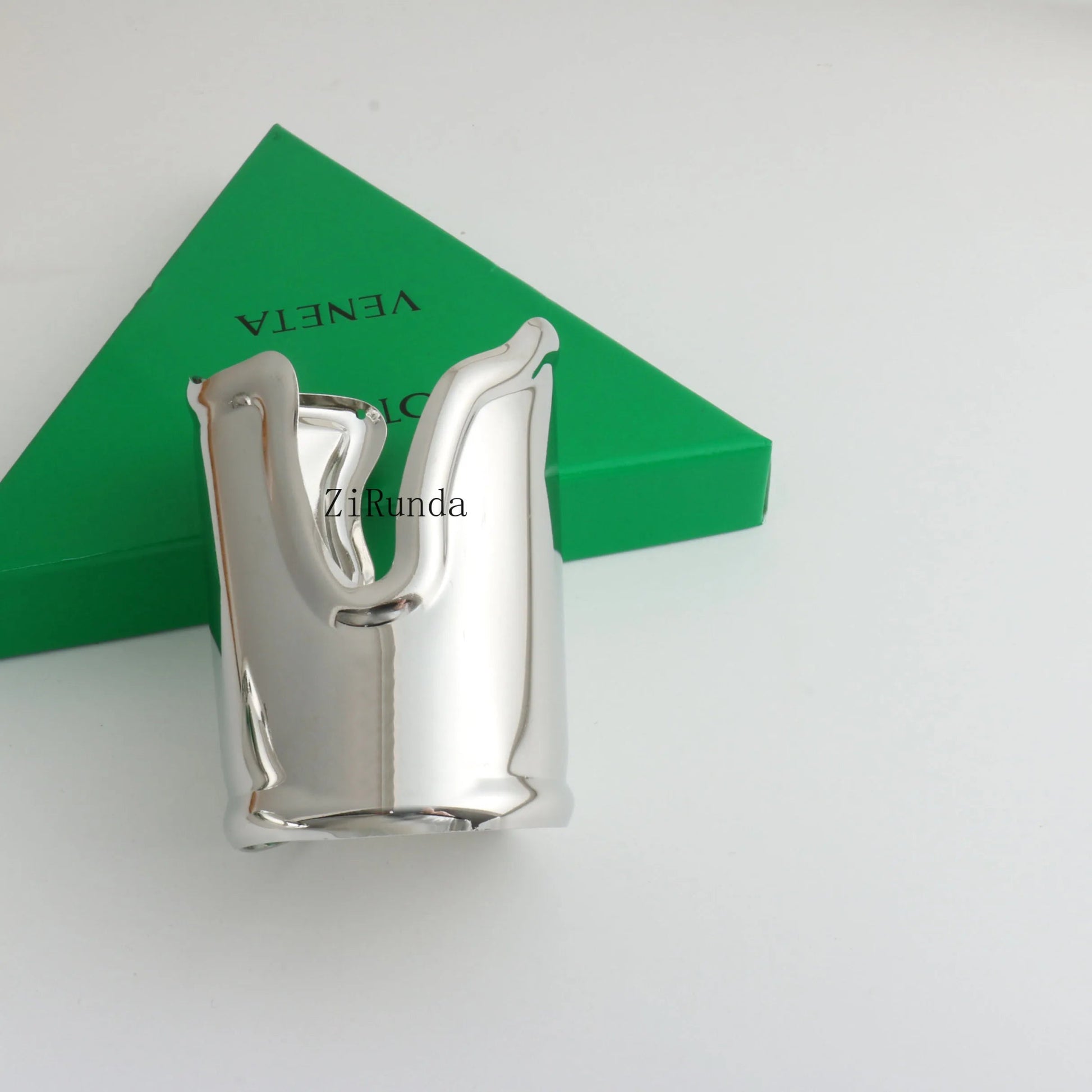 Exaggerated Irregular Wide Edge Bracelet Women's Silver Long Arm Bracelet - BeeBeeBuys