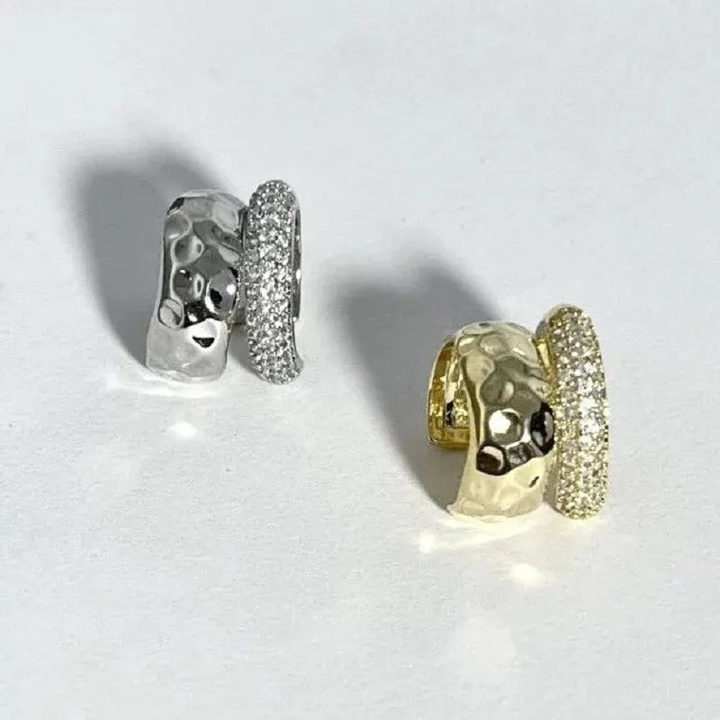 Exquisite Inlaid Rhinestone Non - pierced Ear Clips Earrings Gold Color And Silver Color Metal - BeeBeeBuys