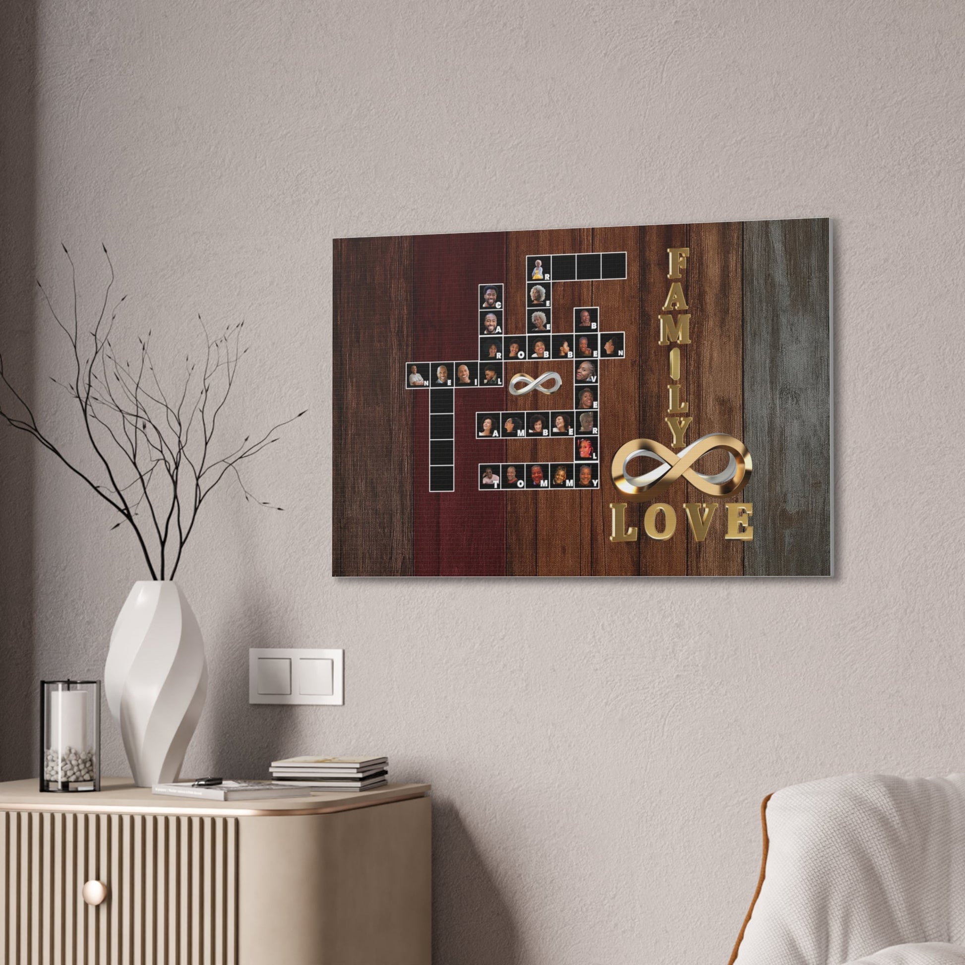 Family Crossword Puzzle Love Canvas Art, Personalized Family Portrait - BeeBeeBuys