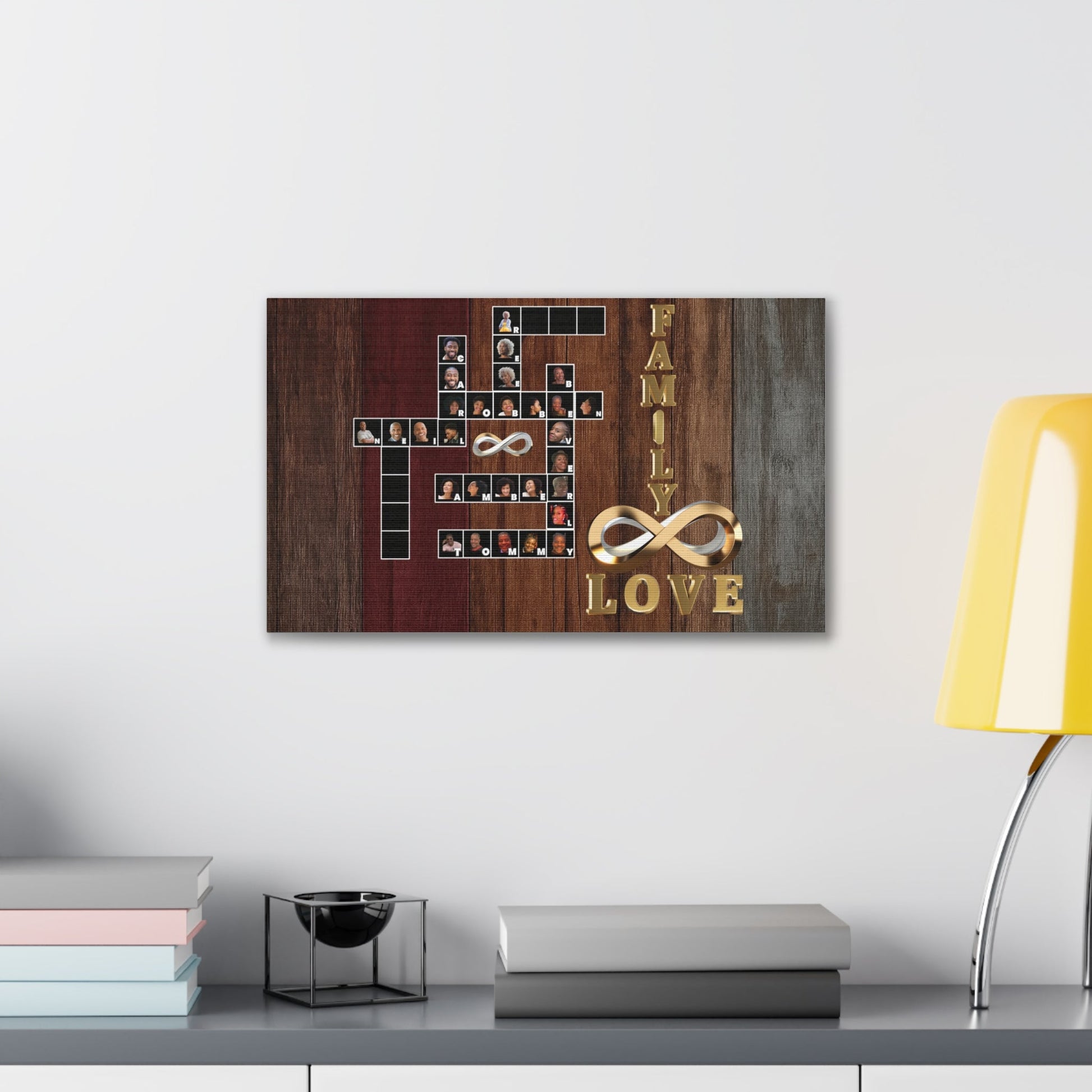 Family Crossword Puzzle Love Canvas Art, Personalized Family Portrait - BeeBeeBuys