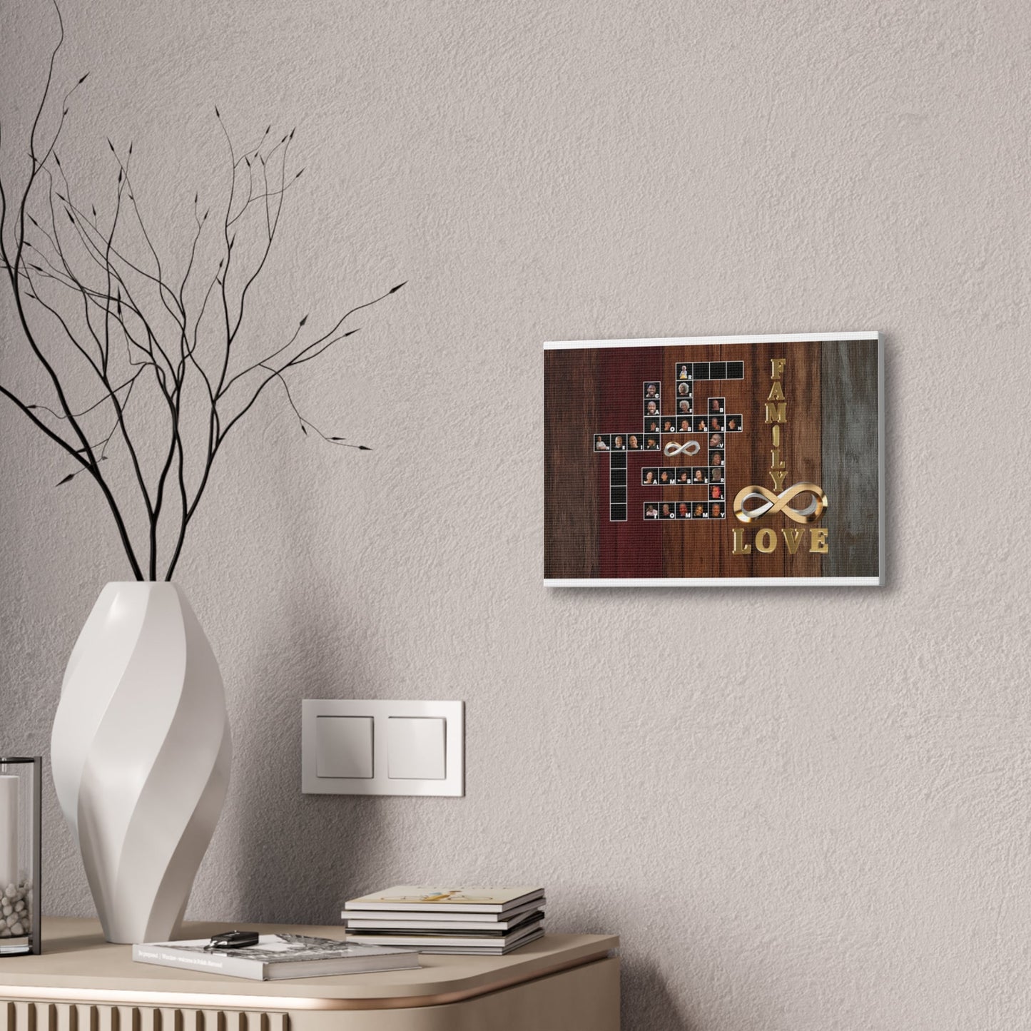 Family Crossword Puzzle Love Canvas Art, Personalized Family Portrait - BeeBeeBuys