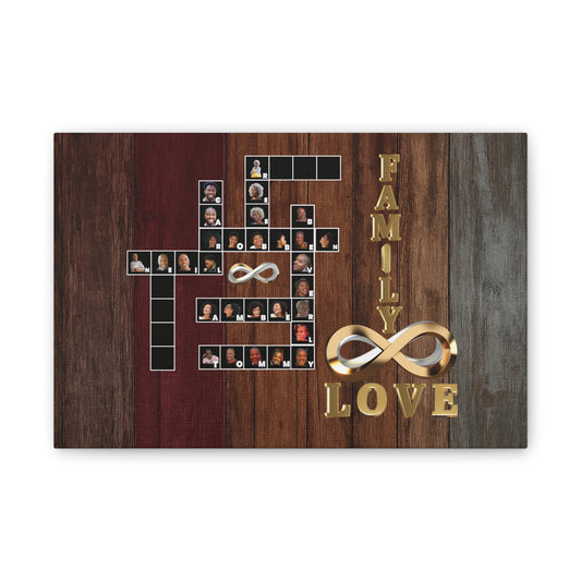 Family Crossword Puzzle Love Canvas Art, Personalized Family Portrait - BeeBeeBuys