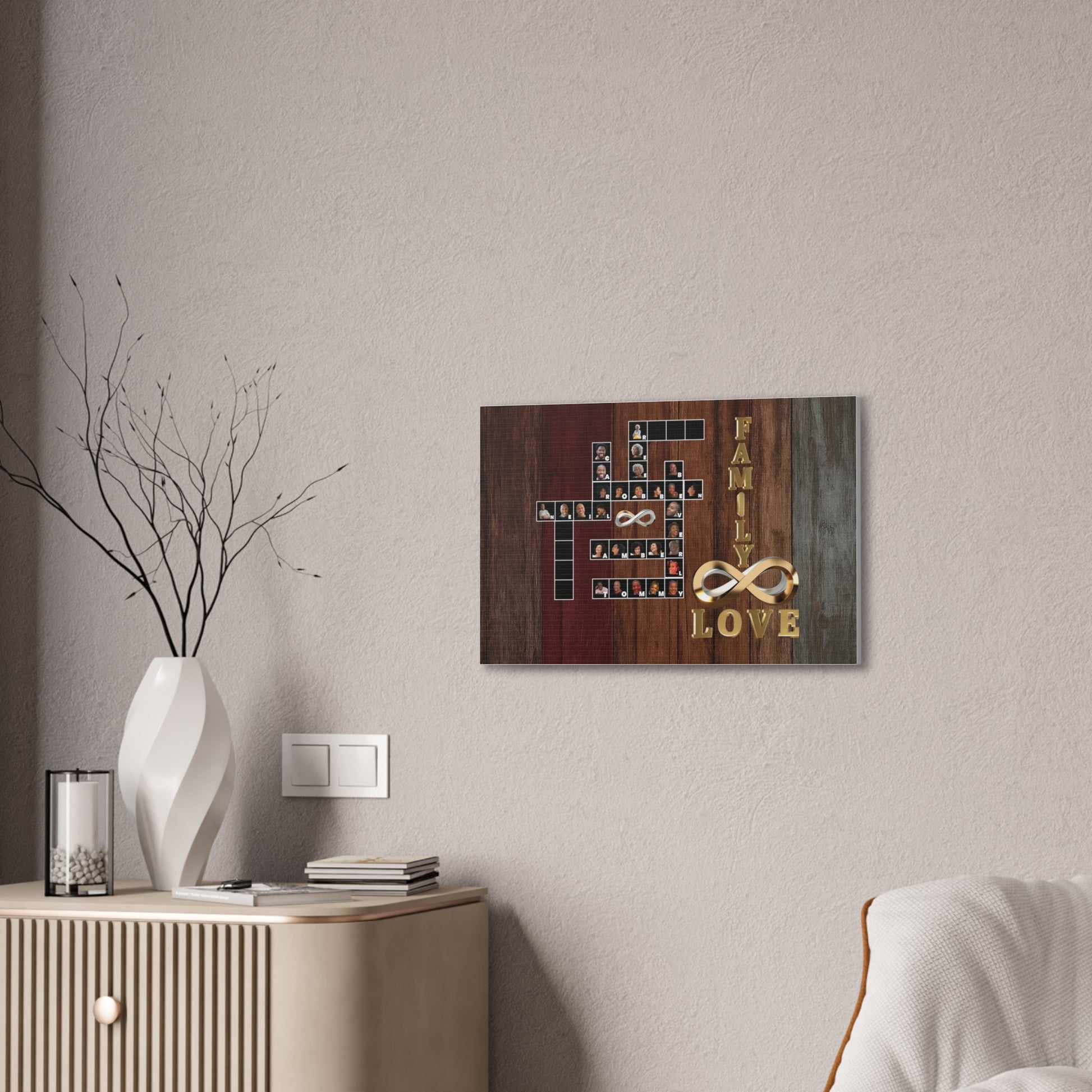 Family Crossword Puzzle Love Canvas Art, Personalized Family Portrait - BeeBeeBuys
