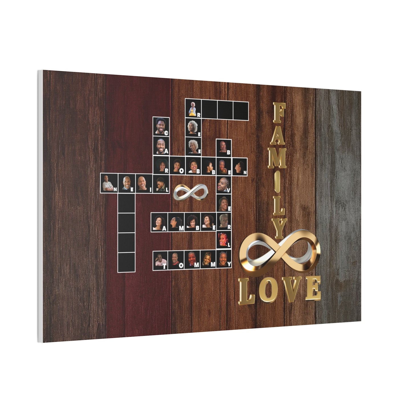 Family Crossword Puzzle Love Canvas Art, Personalized Family Portrait - BeeBeeBuys